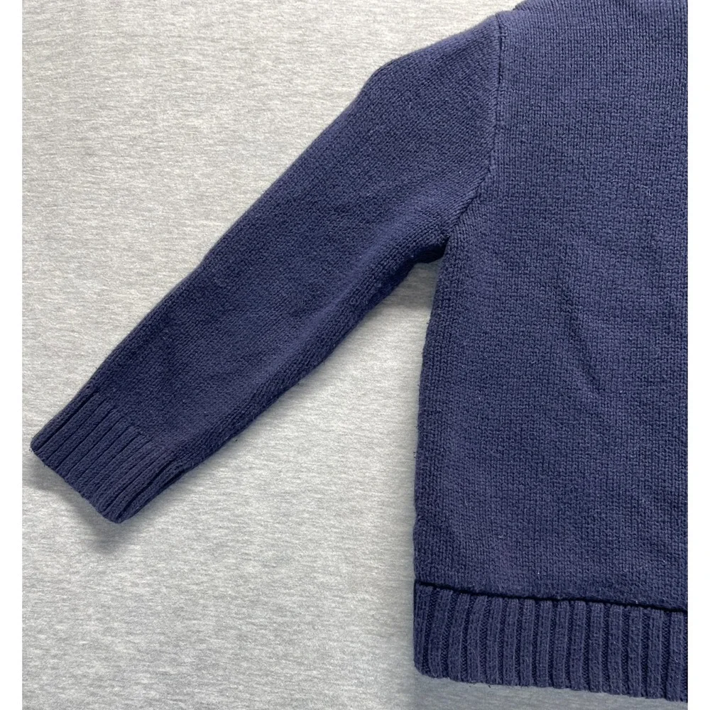 Cat & Jack Sweater Jacket Boys 4T Navy Blue Plaid Preppy Mock Neck Full Zip